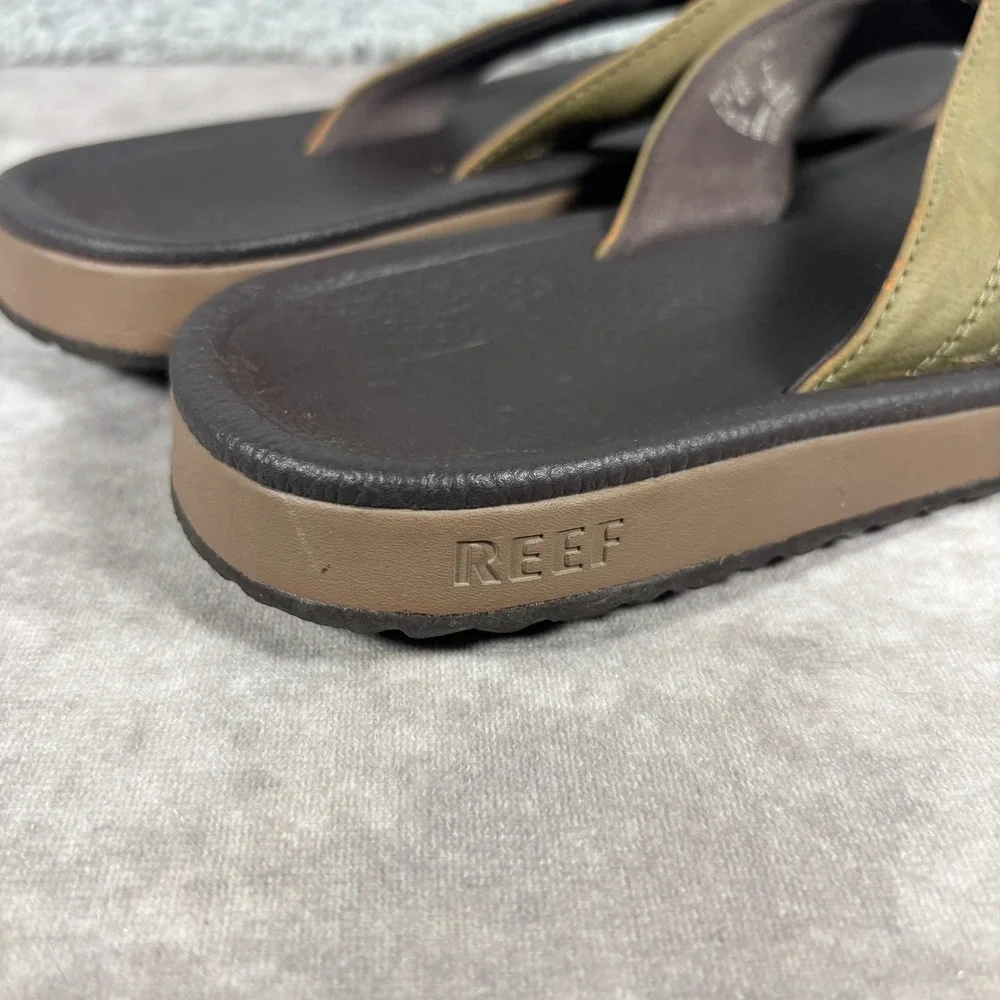Reef Mens Flip Flops Olive Green Brown Thong Sandals Size 7 L-18 EPC